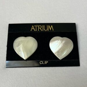 Atrium Vintage Mother of Pearl Heart Clip Earrings